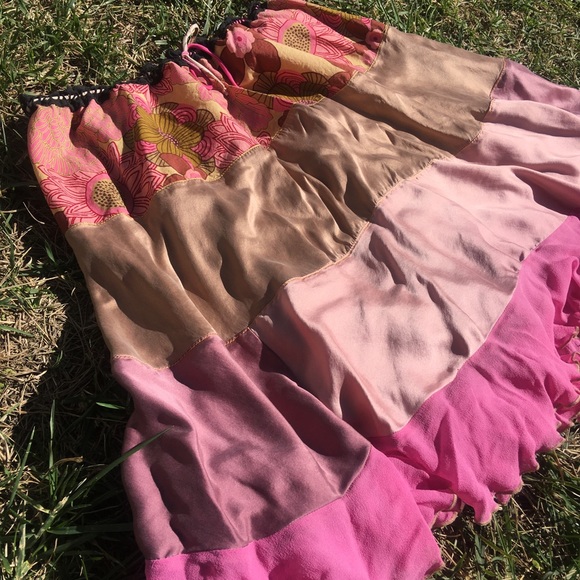 Cesar Arellanes multi fabric flowy skirt Medium - Picture 5 of 7